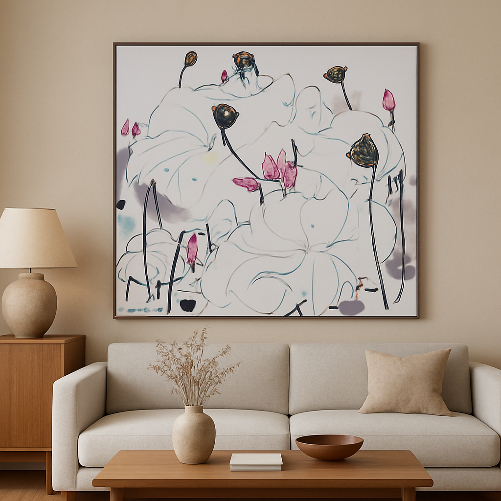 Whispers of the Lotus  (120cm x 120cm)